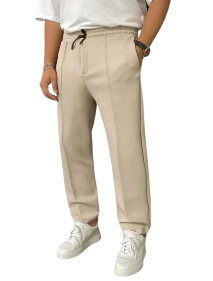 Men's Premium Beige Drawstring Jogger Pants
